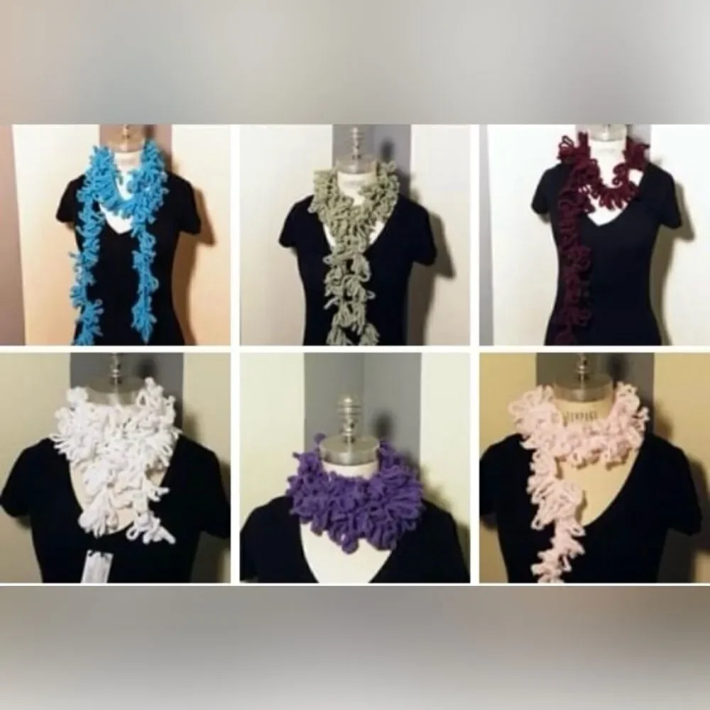 NWT Angela’s Designs hand crocheted one of a kind chocolate brown 74” boa scarf